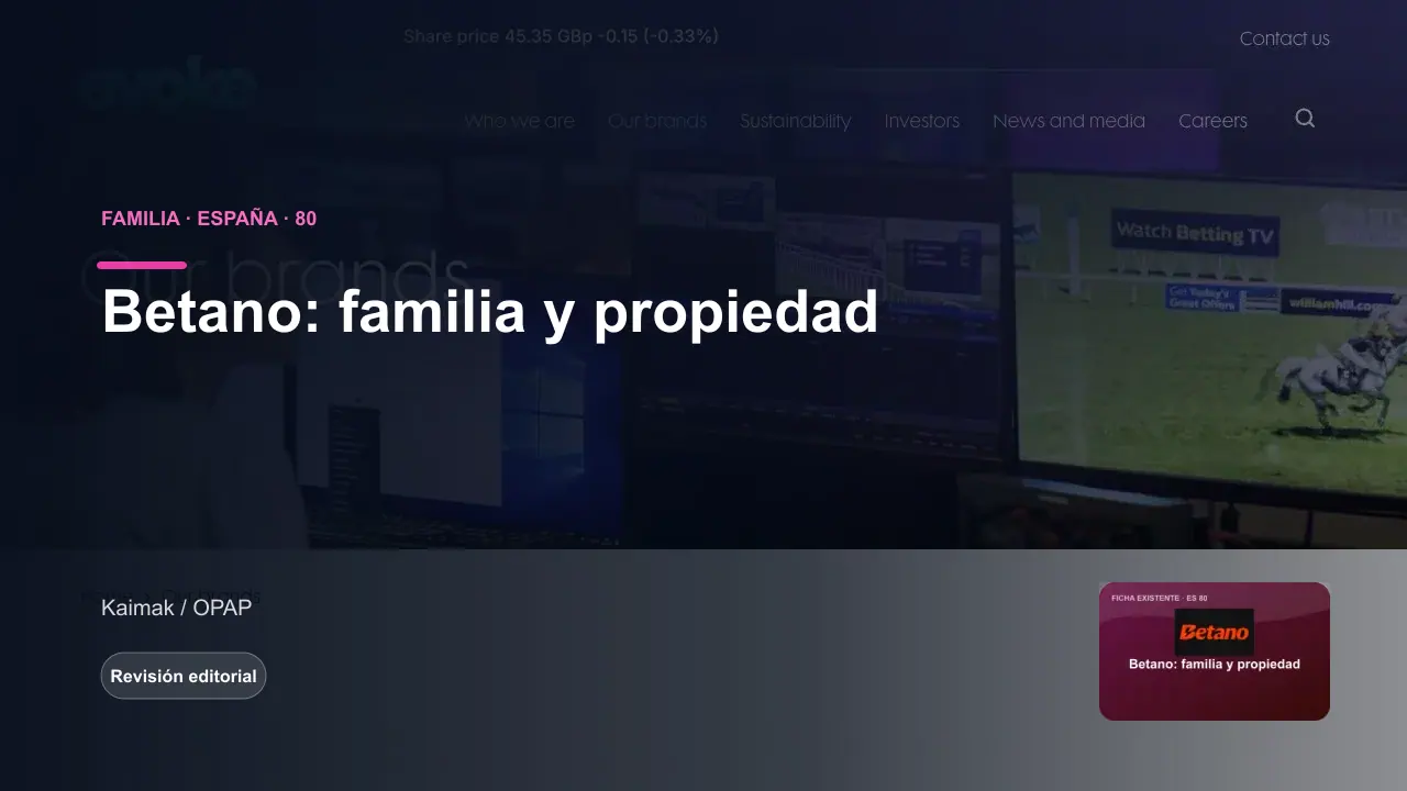 Imagen editorial sobre Betano y su familia de marcas