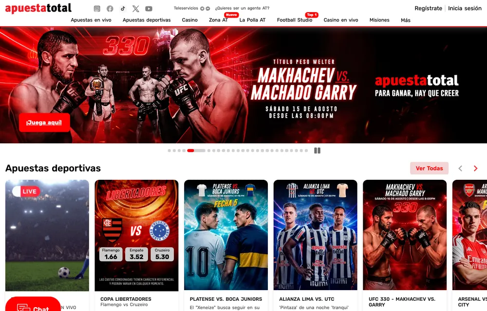 Portada de Apuesta Total, la casa peruana de Free Games S.A.C.