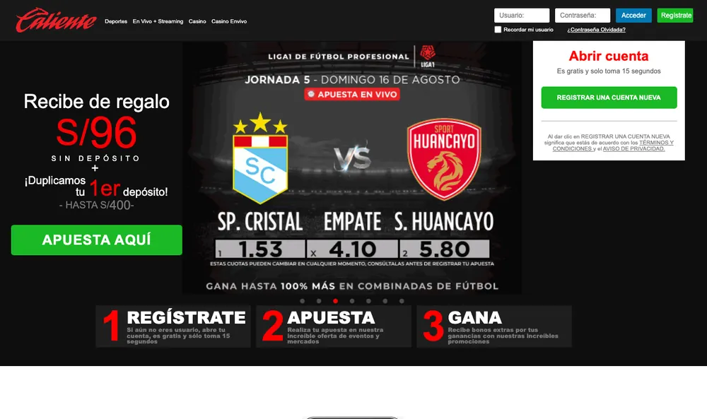 Portada de Caliente en Perú