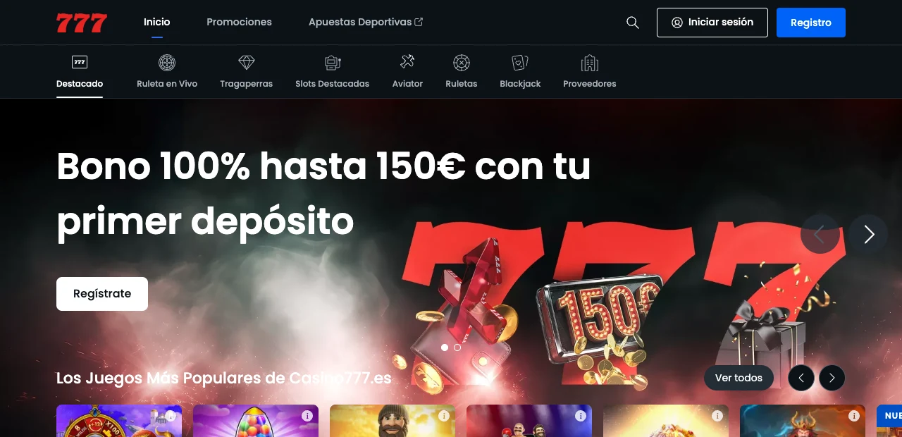 Portada de Casino777 España