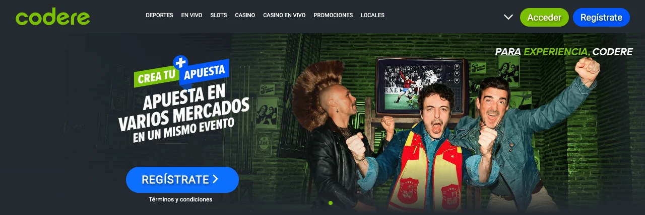Captura de pantalla de la portada de Codere en España
