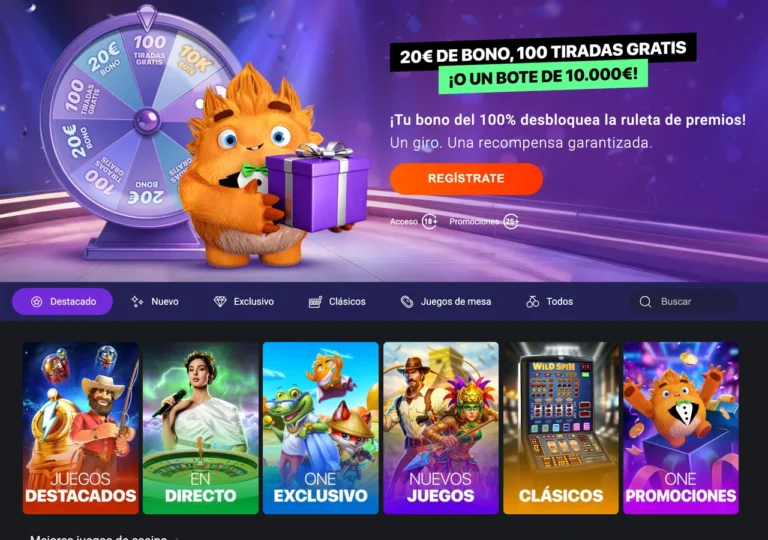 Captura de la portada de OneCasino