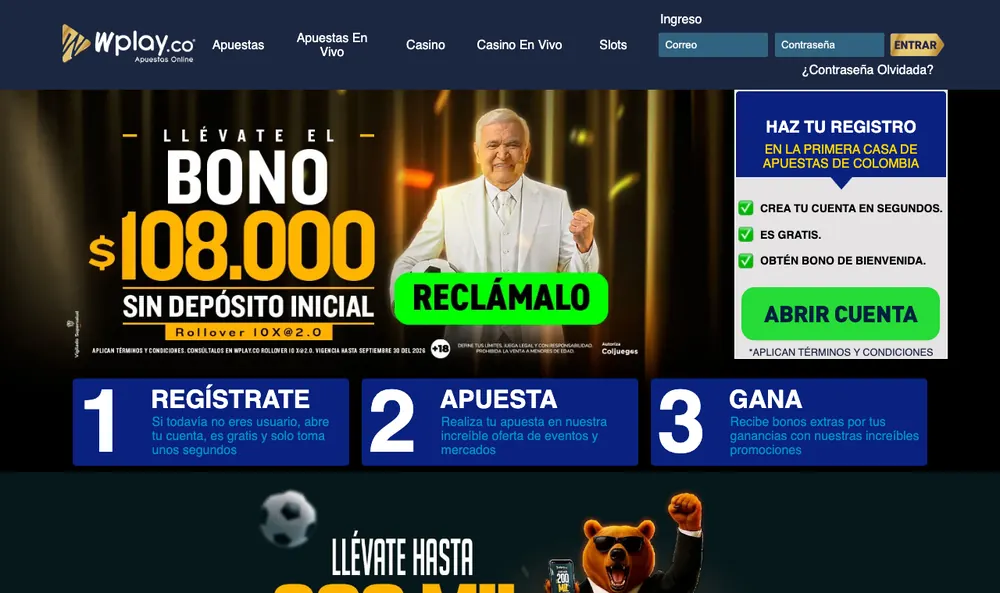 Portada de Wplay, la pionera del juego online colombiano