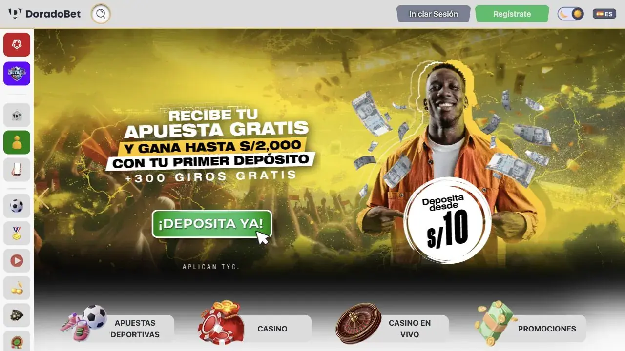 Captura de la web oficial de DoradoBet en español