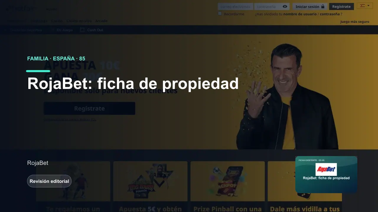 Imagen editorial sobre Rojabet y su familia de marcas