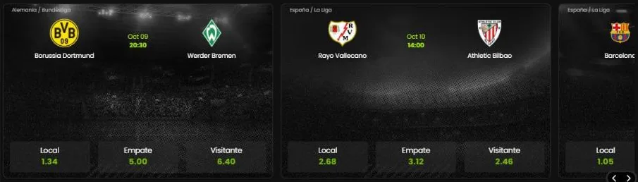 Cuotas de Bet777 en partidos de la Bundesliga y LaLiga